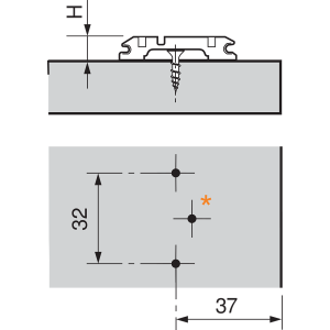 base recta bisagra 3mm sin taco 2