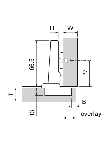 BISAGRA 71B3580 ONIX 110º CON TACO BLUMOTION