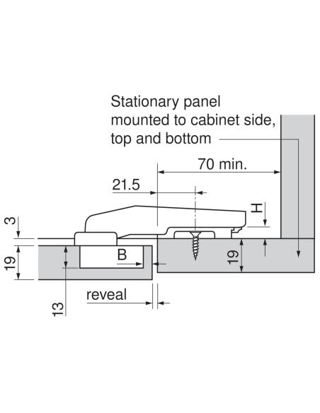 BISAGRA 79B9580 ONIX CIEGA BLUMOTION CON TACO
