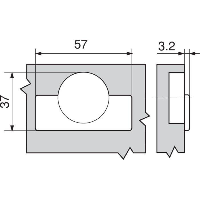 BISAGRA 99M9580 CIEGA C/TACO MODUL