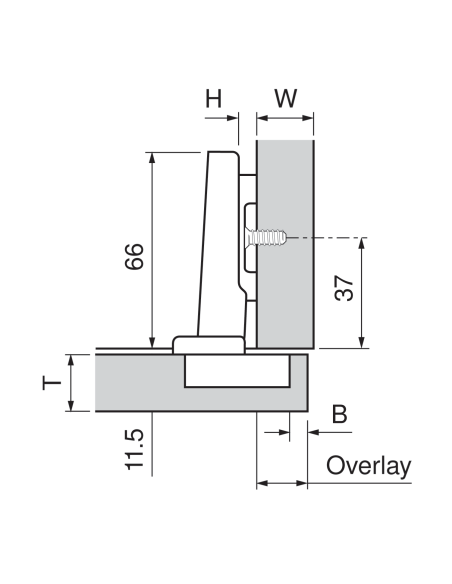 BISAGRA 75T1580 107º CON TACO