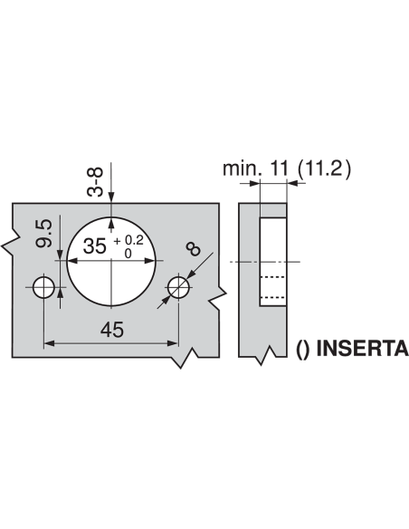 BISAGRA 71T668E 170º ACODADA EXPANDO