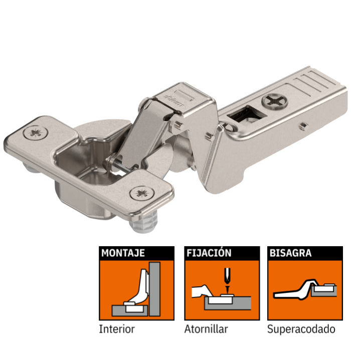 BISAGRA 71T9780 100º GRUESO SUPERACODADA CON TACO