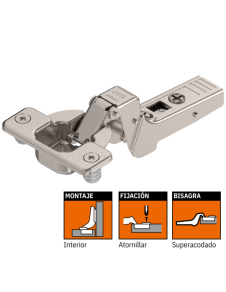 BISAGRA 71T9780 100º GRUESO SUPERACODADA CON TACO