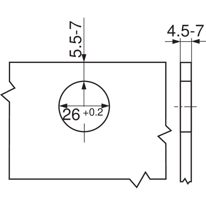 BISAGRA 75T4200 CRISTAL ACODADA