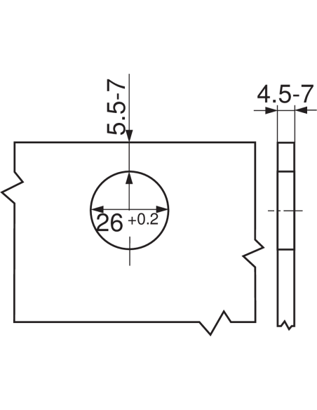 BISAGRA 75T4200 CRISTAL ACODADA